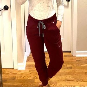 FIGS Maroon Jogger Scrub Pants